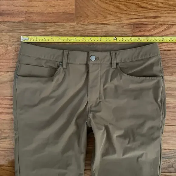 Lululemon ABC Slim-Fit 5 Pocket Mens Pants W34xL31.5 Warpstreme Artifact Brown - Picture 8 of 11